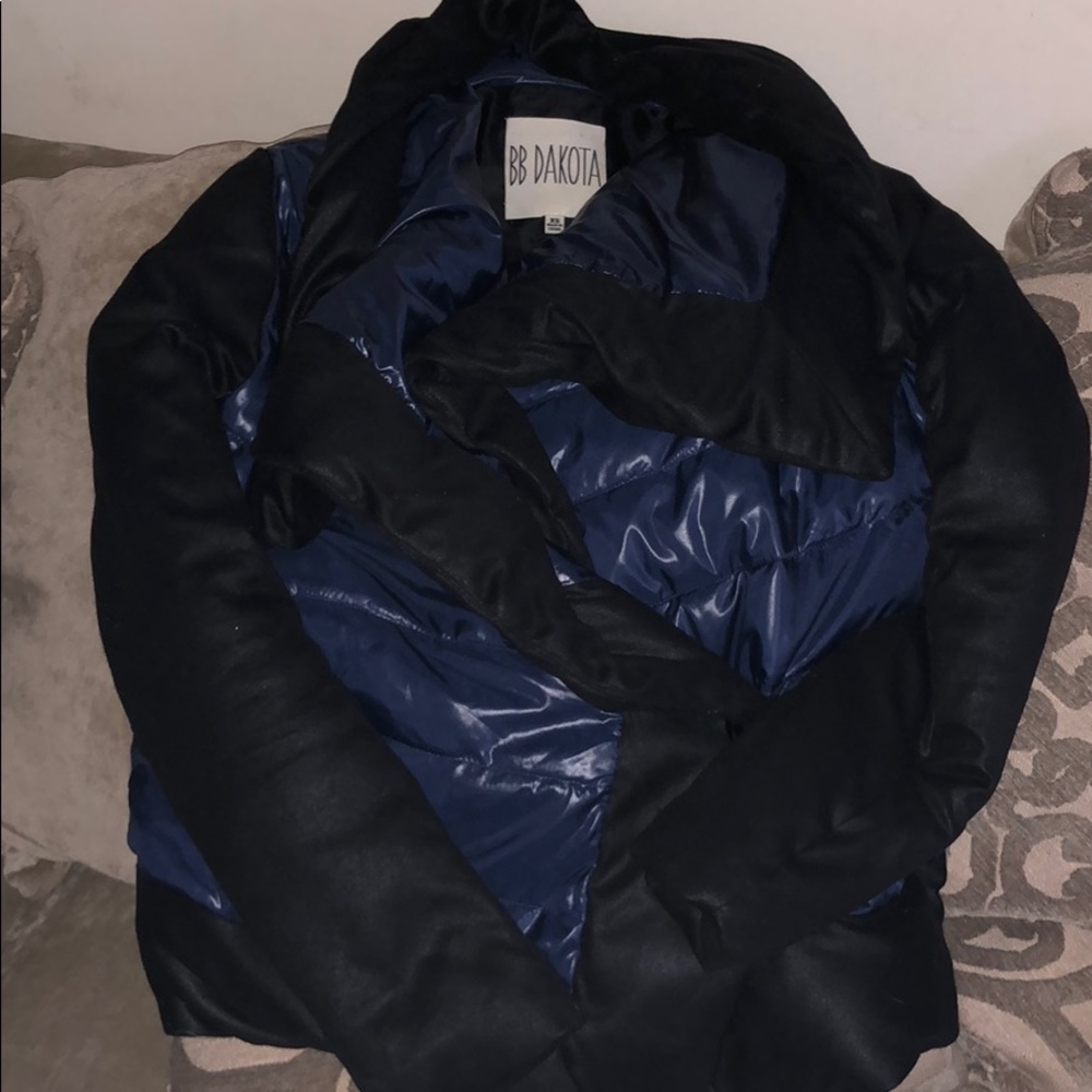 Blue and black puffer jacket size xsmall